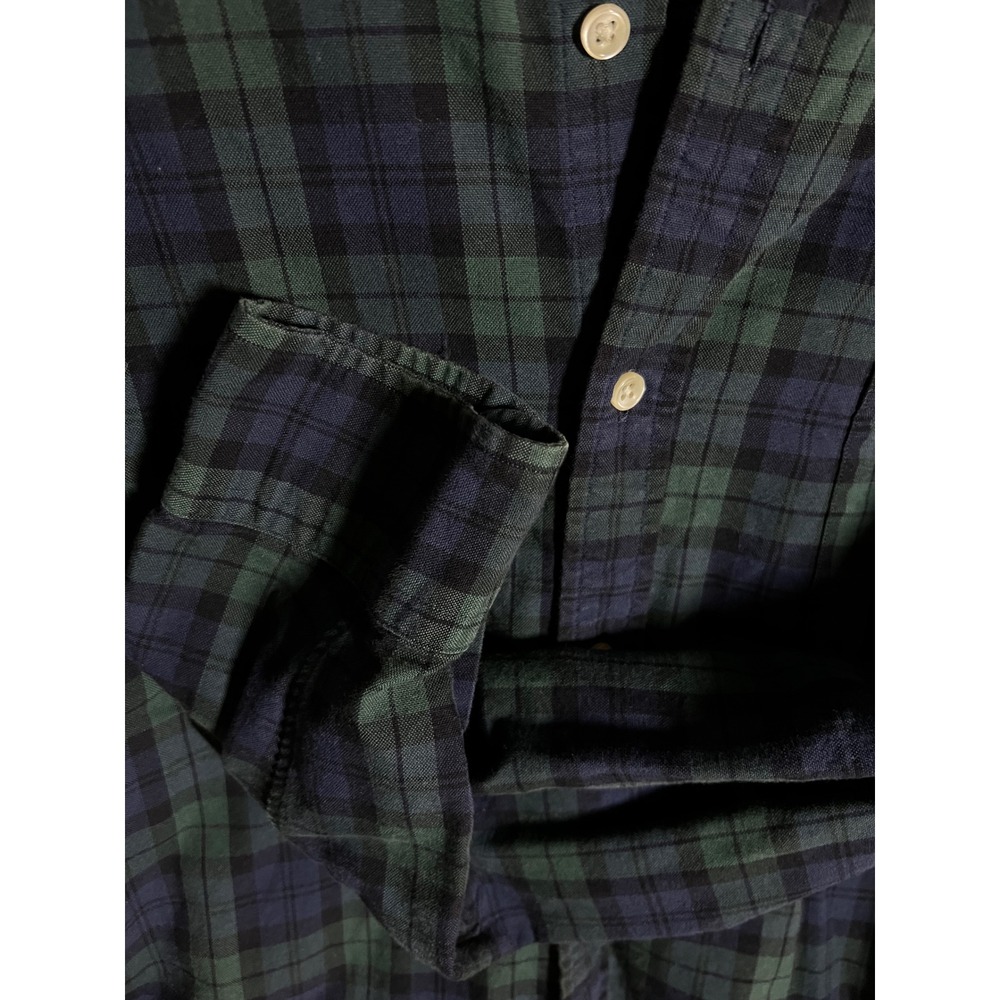 Ralph Lauren Men's Large Slim Fit Blue Green Plaid Long Sleeve Button Down - Picture 8 of 11